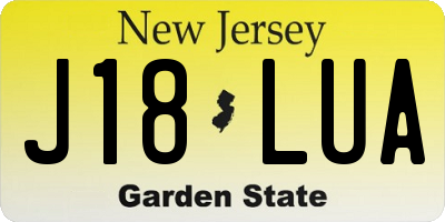 NJ license plate J18LUA