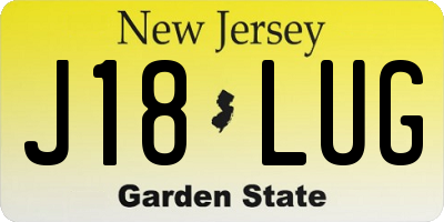 NJ license plate J18LUG