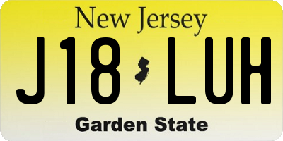 NJ license plate J18LUH