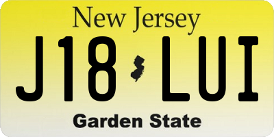 NJ license plate J18LUI