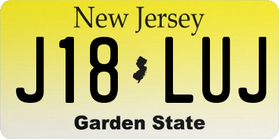 NJ license plate J18LUJ