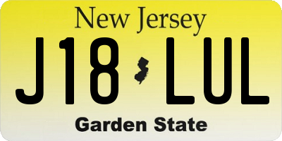 NJ license plate J18LUL