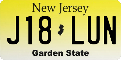 NJ license plate J18LUN