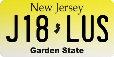NJ license plate J18LUS