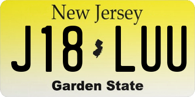 NJ license plate J18LUU