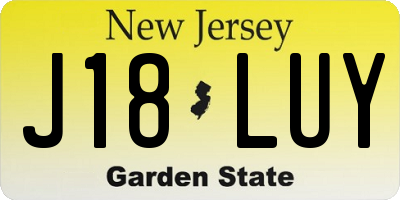 NJ license plate J18LUY