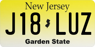 NJ license plate J18LUZ