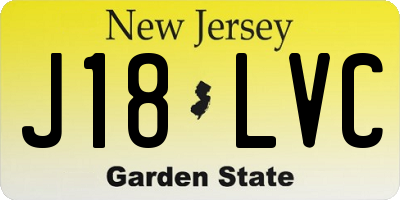 NJ license plate J18LVC