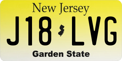 NJ license plate J18LVG