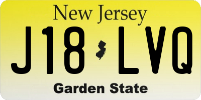 NJ license plate J18LVQ