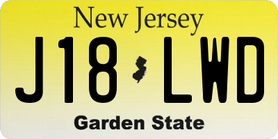 NJ license plate J18LWD
