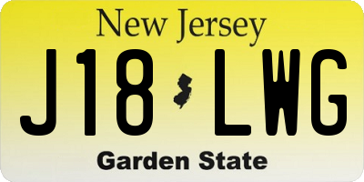 NJ license plate J18LWG
