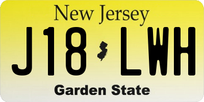 NJ license plate J18LWH