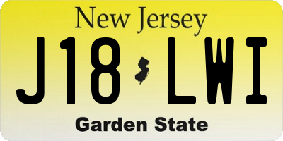NJ license plate J18LWI