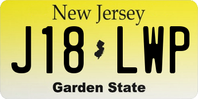 NJ license plate J18LWP