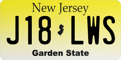 NJ license plate J18LWS