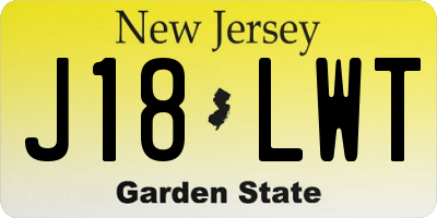 NJ license plate J18LWT