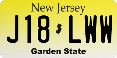 NJ license plate J18LWW