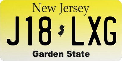 NJ license plate J18LXG