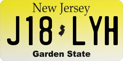 NJ license plate J18LYH