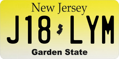NJ license plate J18LYM