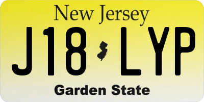 NJ license plate J18LYP