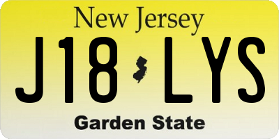 NJ license plate J18LYS