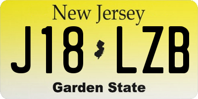 NJ license plate J18LZB