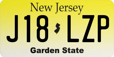 NJ license plate J18LZP