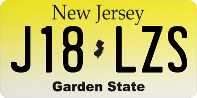 NJ license plate J18LZS