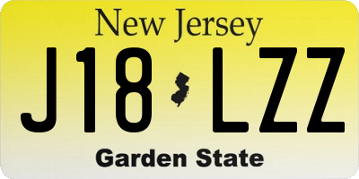 NJ license plate J18LZZ
