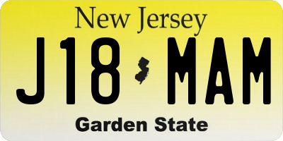 NJ license plate J18MAM