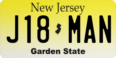 NJ license plate J18MAN