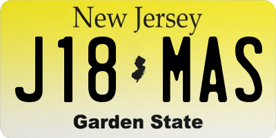 NJ license plate J18MAS