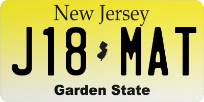 NJ license plate J18MAT