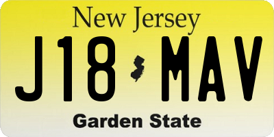 NJ license plate J18MAV