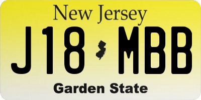 NJ license plate J18MBB