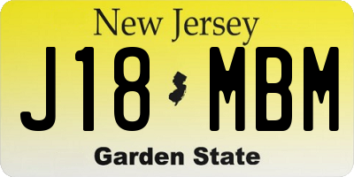 NJ license plate J18MBM