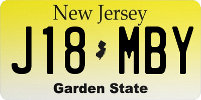 NJ license plate J18MBY