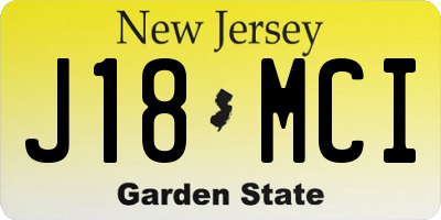 NJ license plate J18MCI