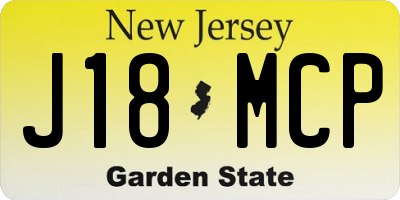 NJ license plate J18MCP