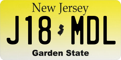 NJ license plate J18MDL