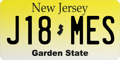 NJ license plate J18MES