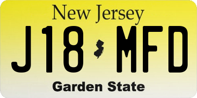 NJ license plate J18MFD