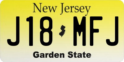 NJ license plate J18MFJ