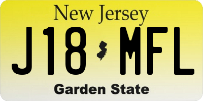 NJ license plate J18MFL