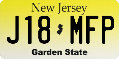 NJ license plate J18MFP