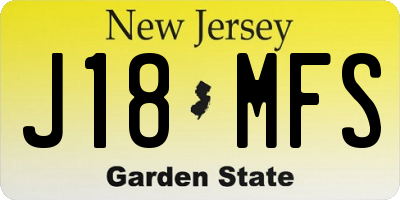NJ license plate J18MFS