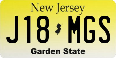 NJ license plate J18MGS