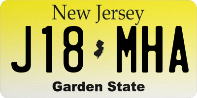 NJ license plate J18MHA